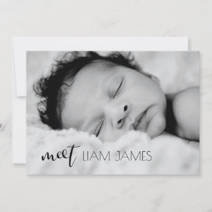 Maak kennis met Script Custom Photo Collage Baby B Aankondiging
