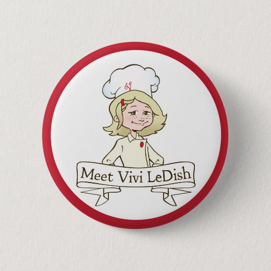 Maak kennis met Vivi LeDish™ Pin Ronde Button 5,7 Cm (Voorkant)