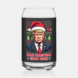 Maak Kerst Groot Weer Lelijke Kersttrui Trump Blikvorm Glas