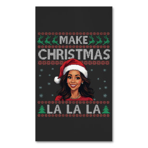Maak Kerst La La La Ugly Xmas Sweater Kamala Magnetisch Visitekaartje