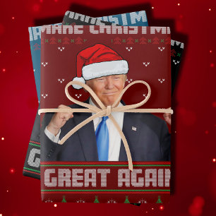 Maak kerst nog een keer geweldig Donald Trump Xmas Inpakpapier Vel
