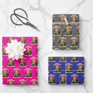 Maak kerst weer geweldig cadeauverpakking, Donald  Inpakpapier Vel