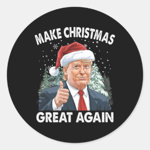 Maak kerst weer geweldig Grappig Donald Trump Kers Ronde Sticker