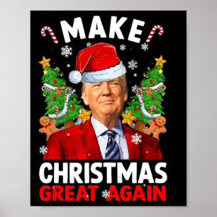 Maak kerst weer geweldig grappig Donald Trump Sant Poster