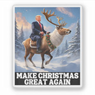 Maak kerst weer geweldig Grappig Kerstman Hoed Tru Sticker