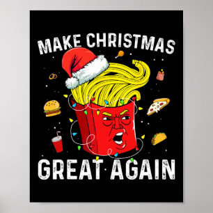 Maak kerst weer geweldig Grappig Kerstman Trump Ke Poster