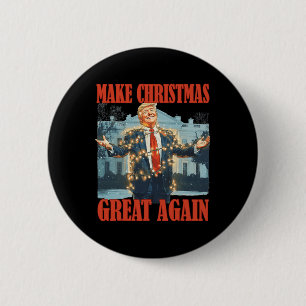 Maak kerst weer geweldig Grappig Kerstman Trump Ke Ronde Button 5,7 Cm