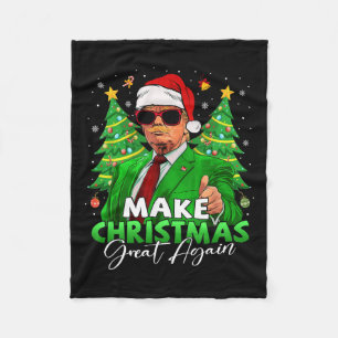 Maak kerst weer geweldig grappig Santa Trump Chris Fleece Deken
