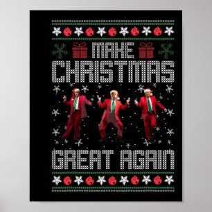 Maak kerst weer geweldig grappig Santa Trump-dans Poster