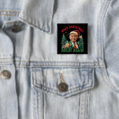 Maak kerst weer geweldig grappig Santa Trump Vierkante Button 5,1 Cm (In situ)