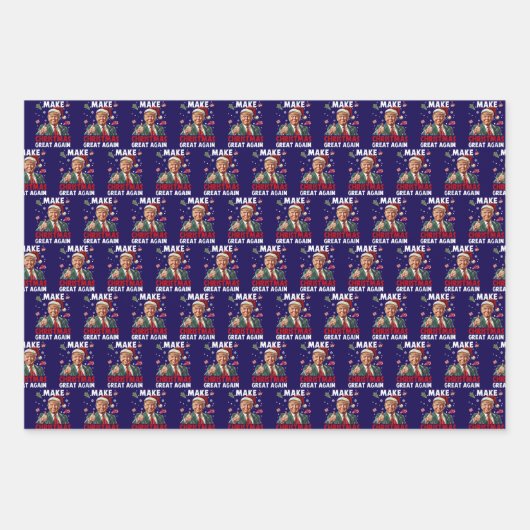 Maak kerst weer geweldig | Grappige Trump Inpakpapier Vel (Voorkant 3)