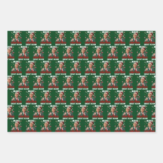 Maak kerst weer geweldig | Grappige Trump Inpakpapier Vel (Voorkant 2)