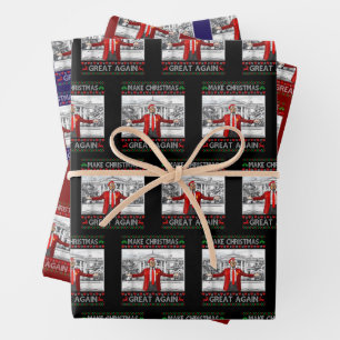 Maak kerst weer geweldig, grappige Trump. Inpakpapier Vel