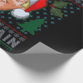 Maak kerst weer geweldig, grappige Trump Ugly-mas Cadeaupapier (Hoek)