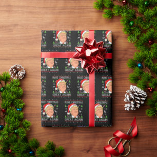 Maak kerst weer geweldig, grappige Trump Ugly-mas Cadeaupapier