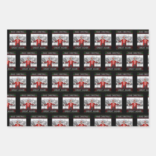 Maak kerst weer geweldig inpakpapier vel (Voorkant)