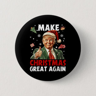 Maak kerst weer geweldig Kerstman Grappig Trump Ke Ronde Button 5,7 Cm