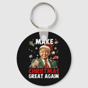 Maak kerst weer geweldig Kerstman Grappig Trump Ke Sleutelhanger