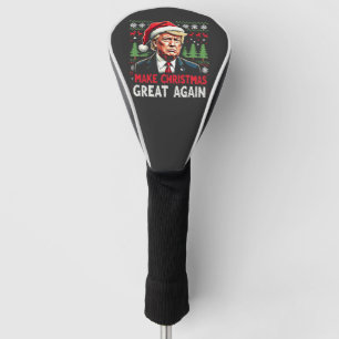 Maak kerst weer geweldig Lelijke kersttrui Trump Golfheadcover