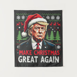 Maak kerst weer geweldig Lelijke kersttrui Trump Wandkleed