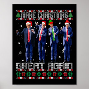 Maak kerst weer geweldig lelijke truien Trump Dan Poster