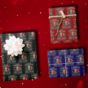 Maak kerst weer geweldig Santa Trump Xmas lelijk Inpakpapier Vel