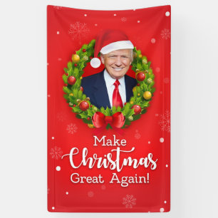 Maak kerst weer geweldig Trump MAGA grappig cadeau Spandoek