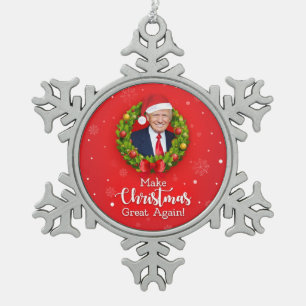 Maak kerst weer geweldig Trump MAGA grappig cadeau Tin Sneeuwvlok Ornament
