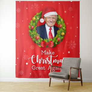 Maak kerst weer geweldig Trump MAGA grappig cadeau Wandkleed