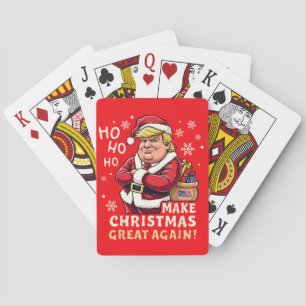 Maak kerst weer geweldig Trump Santa Claus Red Pokerkaarten