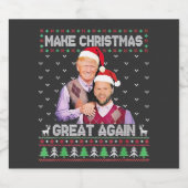 Maak kerst weer geweldig Trump Vance Xmas Sparkling Wijnetiket (Enkel label)