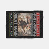 Maak kerst weer geweldig Xmas Funny Trump pyjama Fleece Deken (Voorkant (Horizontaal))