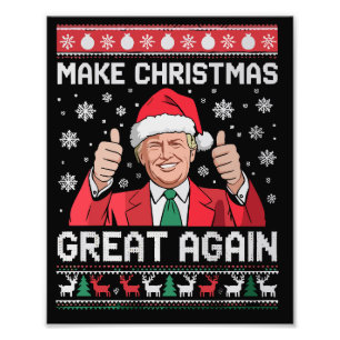 Maak kerst weer geweldig Xmas Funny Trump pyjama Foto Afdruk