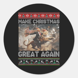 Maak kerst weer geweldig Xmas Funny Trump pyjama Ronde Sticker