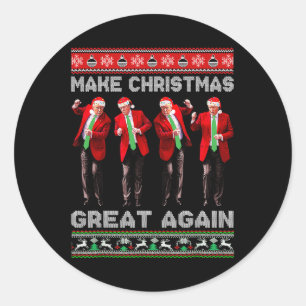 Maak kerst weer geweldig Xmas Grappig Trump Ronde Sticker