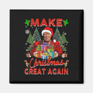 Maak kerst weer leuk Kerstman Trump 2024 Magneet