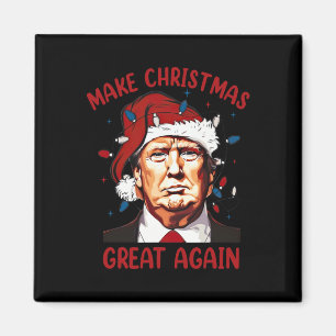Maak kerst weer leuk Kerstman Trump 2024 Magneet