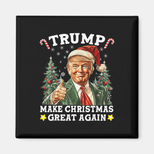 Maak kerst weer leuk Kerstman Trump 2024 Magneet