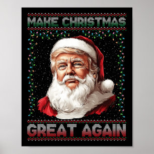 Maak kerst weer leuk Kerstman Trump 2024 Poster