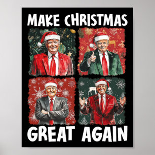 Maak kerst weer leuk Kerstman Trump 2024 Poster
