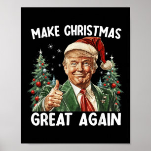 Maak kerst weer leuk Kerstman Trump 2024 Poster