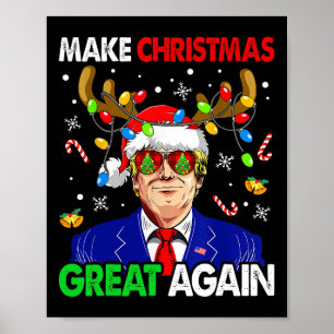 Maak kerst weer leuk Kerstman Trump 2024 Poster