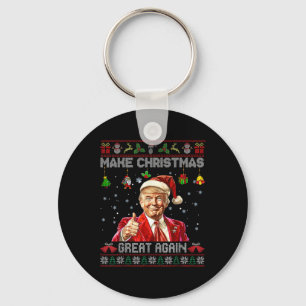 Maak kerst weer leuk Kerstman Trump 2024 Sleutelhanger