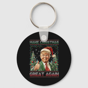 Maak kerst weer leuk Kerstman Trump 2024 Sleutelhanger