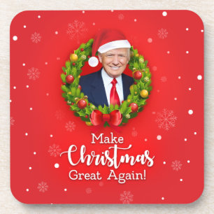 Maak kerstcadeau weer leuk, Trump MAGA grappig Bier Onderzetter