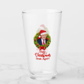 Maak kerstcadeau weer leuk, Trump MAGA grappig Glas (Voorkant)