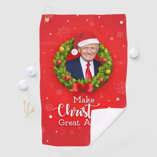 Maak kerstcadeau weer leuk, Trump MAGA grappig Golfhanddoek (Insitu)