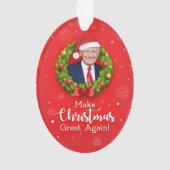 Maak kerstcadeau weer leuk, Trump MAGA grappig Ornament (achterkant)