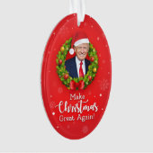 Maak kerstcadeau weer leuk, Trump MAGA grappig Ornament (voorkant)