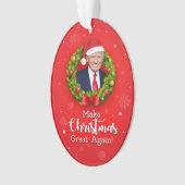Maak kerstcadeau weer leuk, Trump MAGA grappig Ornament (voorkant)